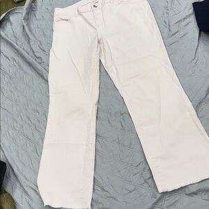 Ecru Light Pink Wide-Leg Pants